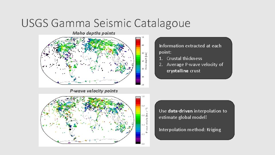 USGS Gamma Seismic Catalagoue Moho depths points Information extracted at each point: 1. Crustal
