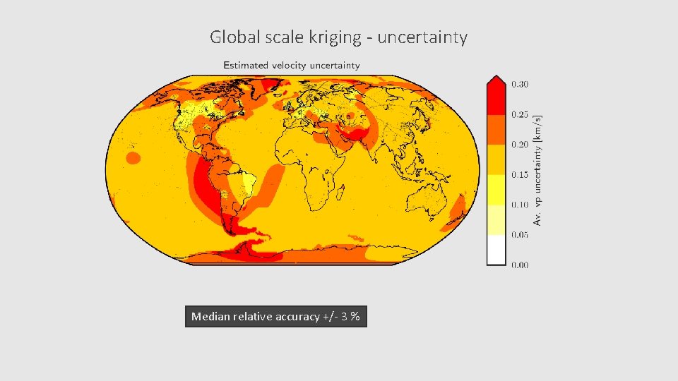 Global scale kriging - uncertainty Median relative accuracy +/- 3 % 