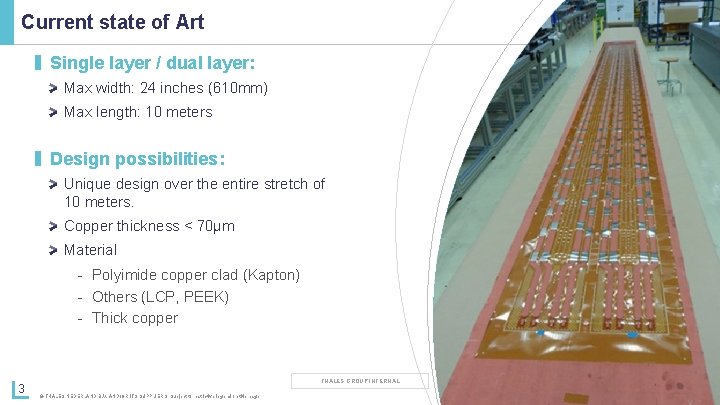 Current state of Art ▌ Single layer / dual layer: Max width: 24 inches