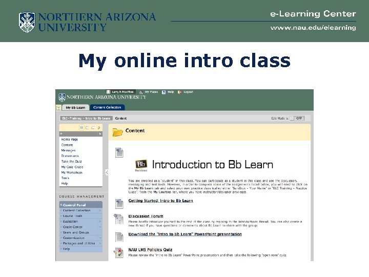 My online intro class 