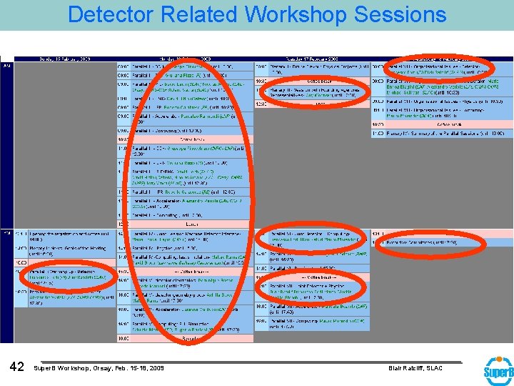 Detector Related Workshop Sessions 42 Super. B Workshop, Orsay, Feb. 15 -18, 2009 Blair