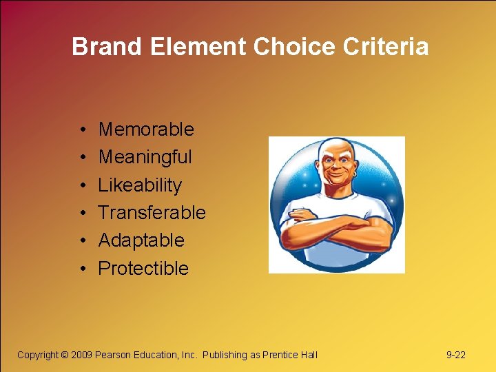 Brand Element Choice Criteria • • • Memorable Meaningful Likeability Transferable Adaptable Protectible Copyright