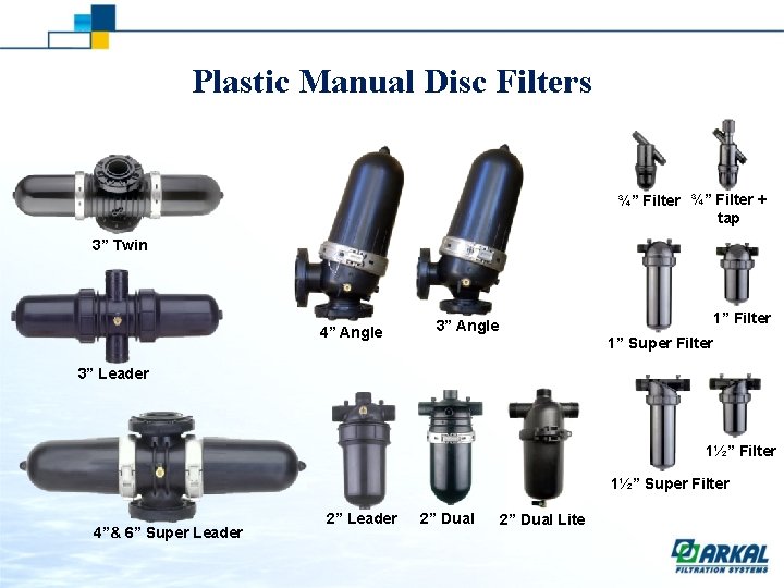 Plastic Manual Disc Filters ¾” Filter + tap 3” Twin 4” Angle 1” Filter