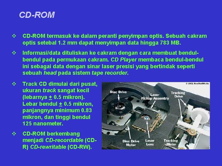 CD-ROM v CD-ROM termasuk ke dalam peranti penyimpan optis. Sebuah cakram optis setebal 1.