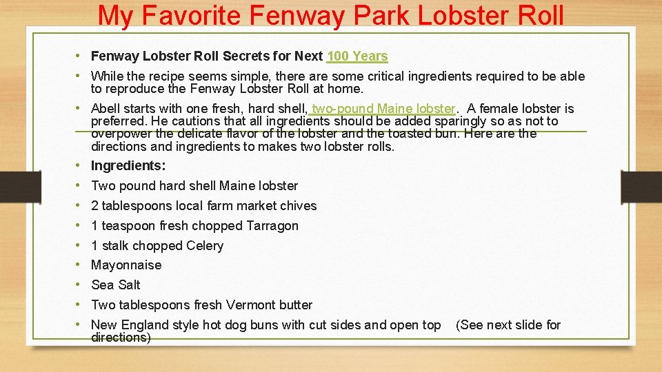 My Favorite Fenway Park Lobster Roll • Fenway Lobster Roll Secrets for Next 100