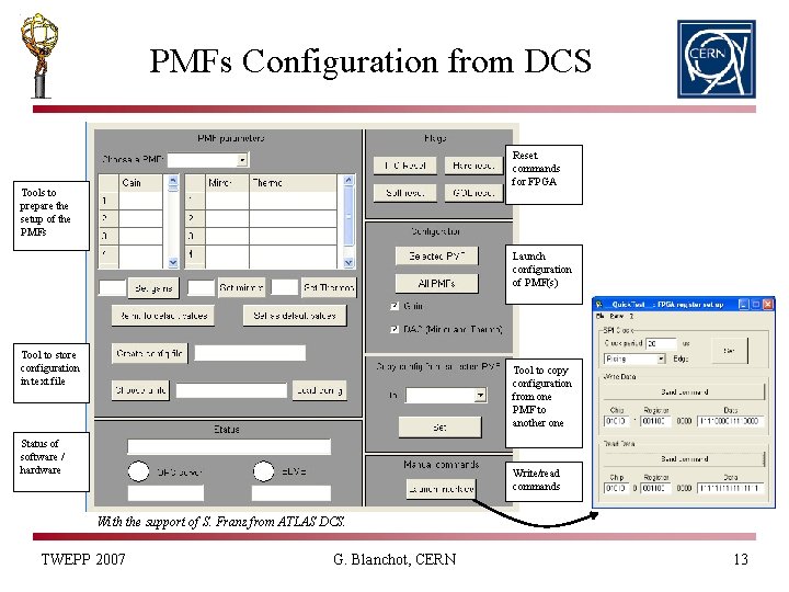 PMFs Configuration from DCS Reset commands for FPGA Tools to prepare the setup of