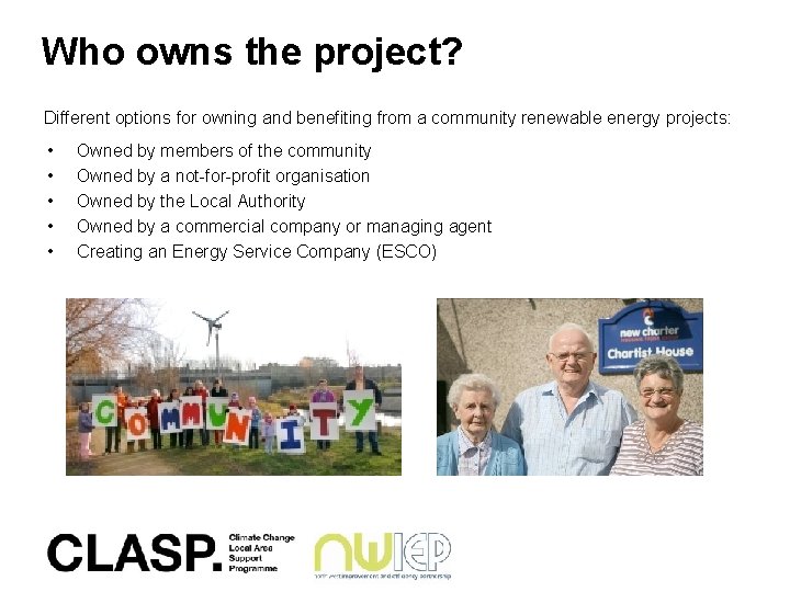 Who owns the project? Different options for owning and benefiting from a community renewable