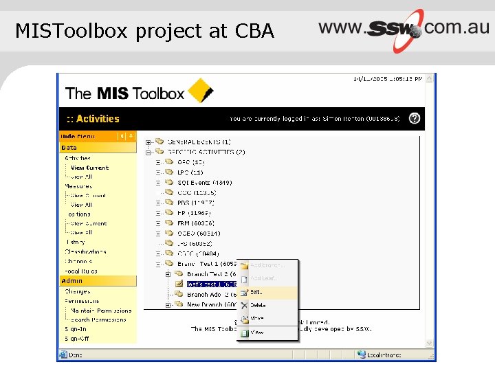 MISToolbox project at CBA 