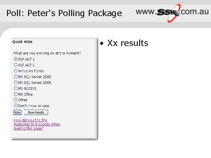 Poll: Peter's Polling Package • Xx results Poll: Peter's Polling Package • Xx results