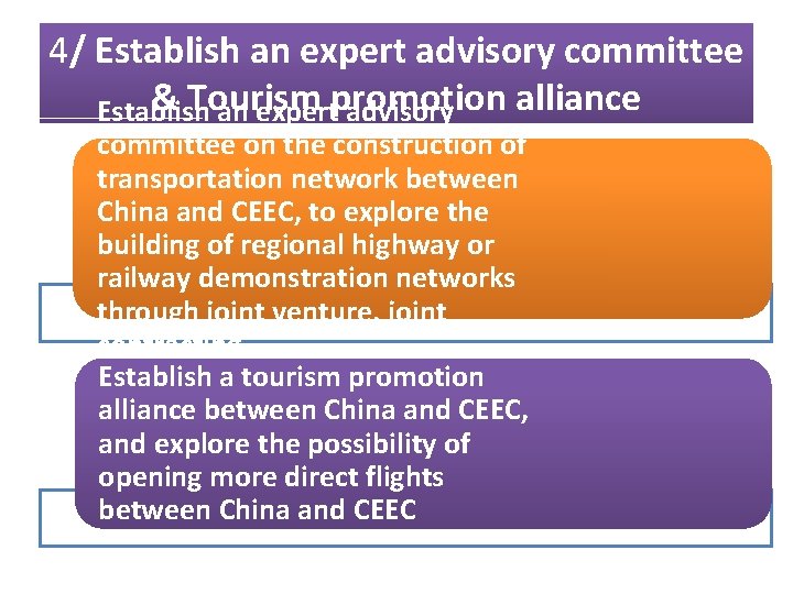 4/ Establish an expert advisory committee & Tourism alliance Establish an expertpromotion advisory committee