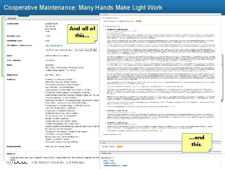 Cooperative Maintenance: Many Hands Make Light Work MARC 001 741542486 008 110714 s 2012