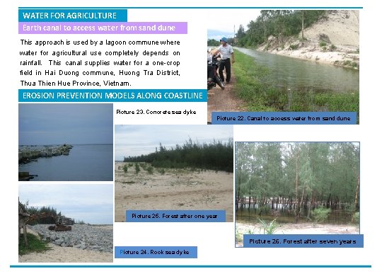 WATER FOR AGRICULTURE Earth canal to access water from sand dune This approach is