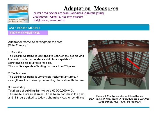 Adaptation Measures CENTRE FOR SOCIAL RESEARCH AND DEVELOPMENT (CSRD) 2/33 Nguyen Truong To, Hue