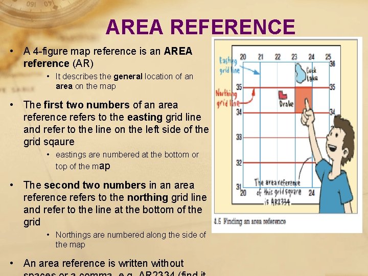 AREA REFERENCE • A 4 -figure map reference is an AREA reference (AR) •