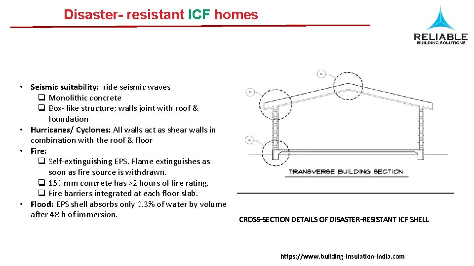 Disaster- resistant ICF homes • Seismic suitability: ride seismic waves q Monolithic concrete q