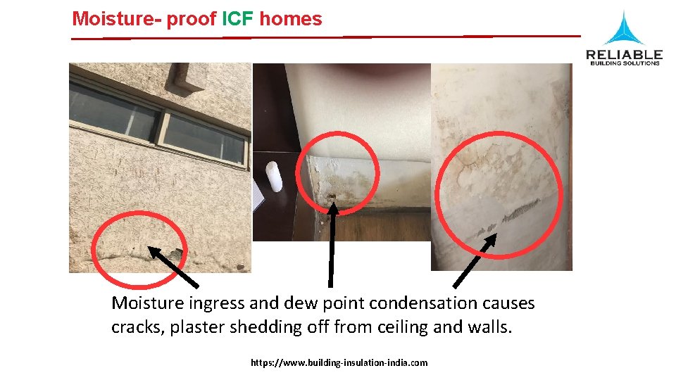 Moisture- proof ICF homes Moisture ingress and dew point condensation causes cracks, plaster shedding