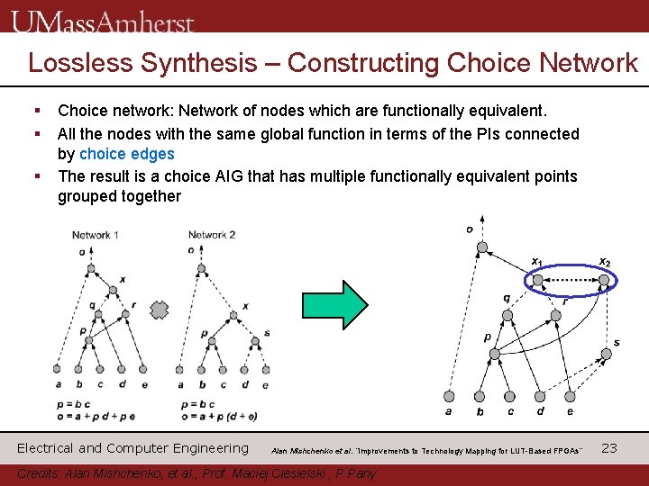 Lossless Synthesis – Constructing Choice Network § § § Choice network: Network of nodes