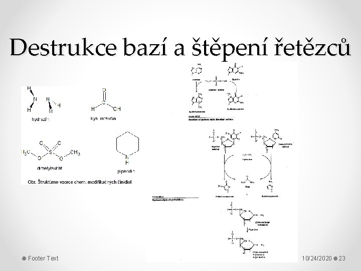 Destrukce bazí a štěpení řetězců Footer Text 10/24/2020 23 