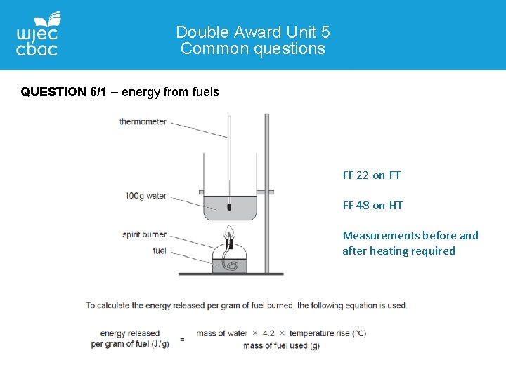 Double Award Unit 5 Common questions QUESTION 6/1 – energy from fuels FF 22