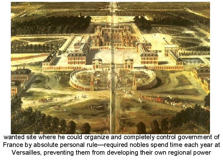wanted site where he could organize and completely control government of France by absolute