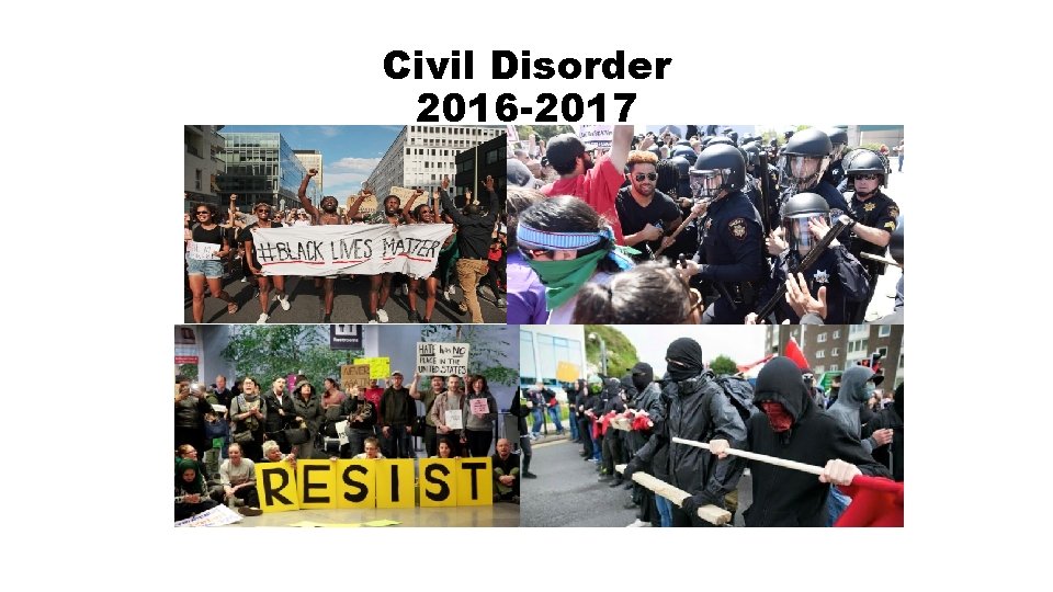 Civil Disorder 2016 -2017 Civil Disorder 2016 -2017