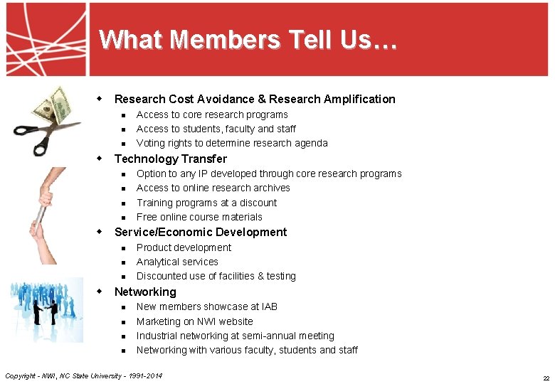 What Members Tell Us… w Research Cost Avoidance & Research Amplification n Access to