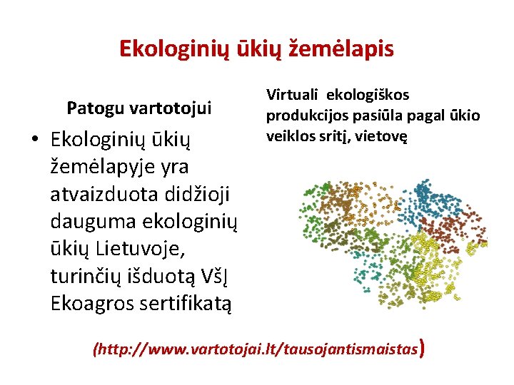 Ekologinių ūkių žemėlapis Patogu vartotojui • Ekologinių ūkių žemėlapyje yra atvaizduota didžioji dauguma ekologinių