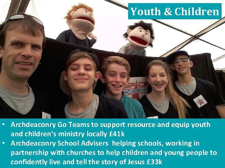 Youth & Children • Archdeaconry Go Teams to support resource and equip youth and