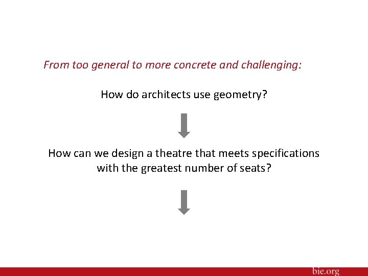 From too general to more concrete and challenging: How do architects use geometry? How