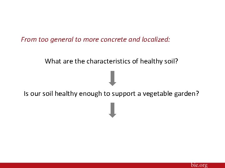 From too general to more concrete and localized: What are the characteristics of healthy