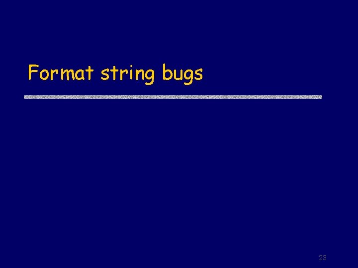 Format string bugs 23 