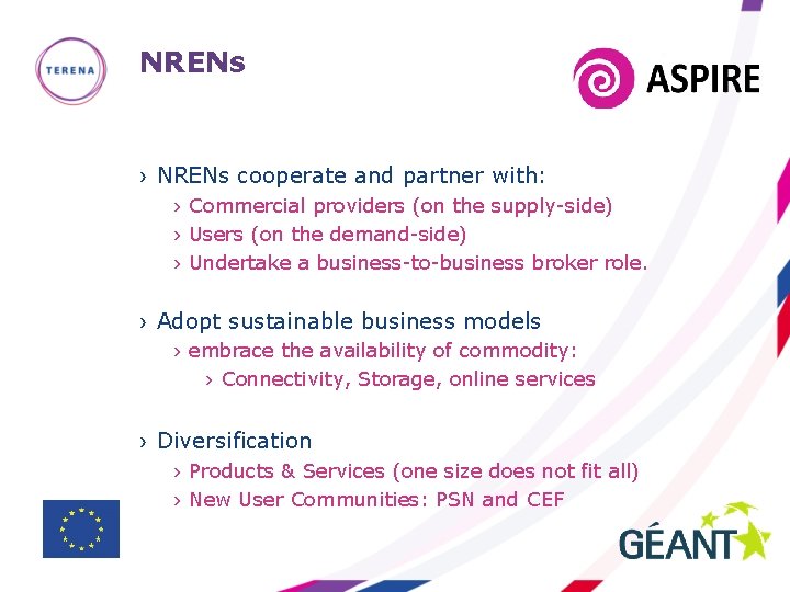 NRENs › NRENs cooperate and partner with: › Commercial providers (on the supply-side) ›