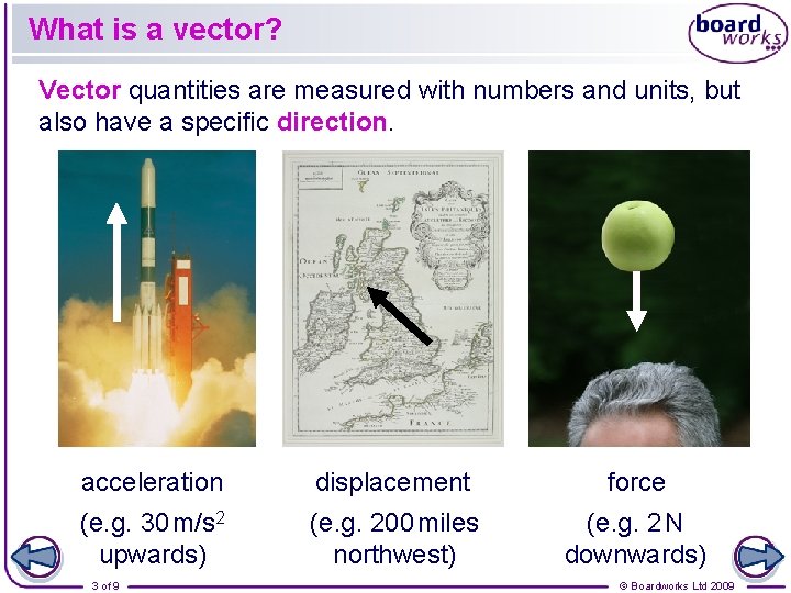 What is a vector? Vector quantities are measured with numbers and units, but also