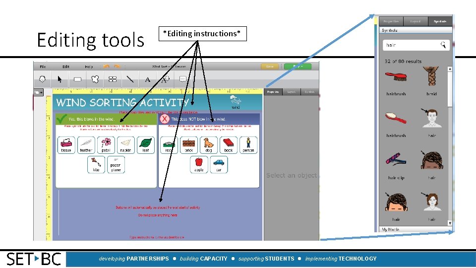 Editing tools *Editing instructions* developing PARTNERSHIPS building CAPACITY supporting STUDENTS implementing TECHNOLOGY 