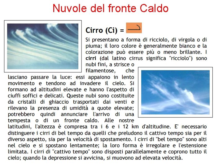 Nuvole del fronte Caldo 