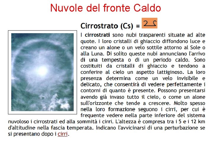 Nuvole del fronte Caldo 