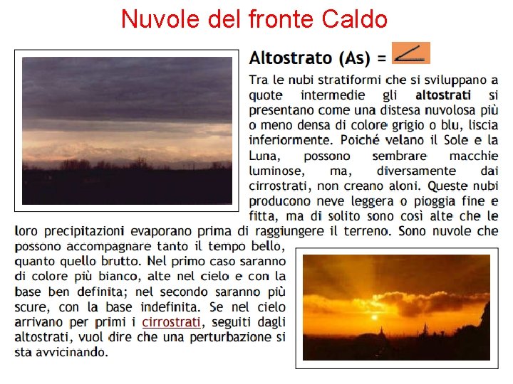 Nuvole del fronte Caldo 