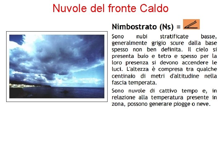 Nuvole del fronte Caldo 