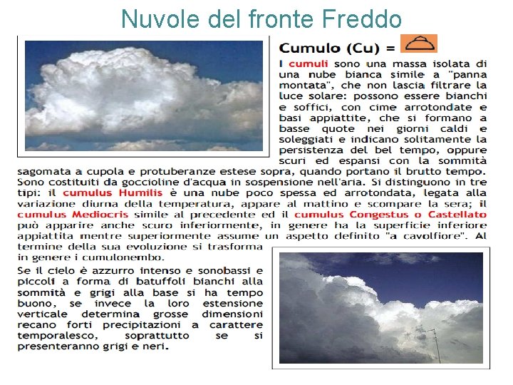 Nuvole del fronte Freddo 