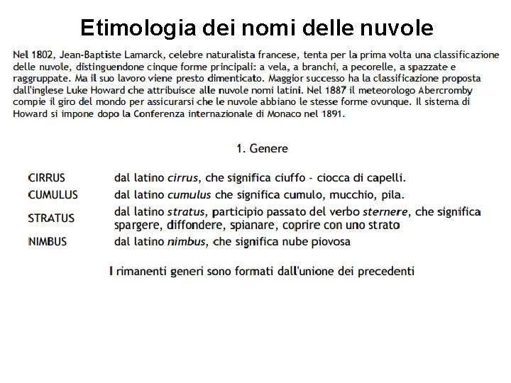 Etimologia dei nomi delle nuvole 