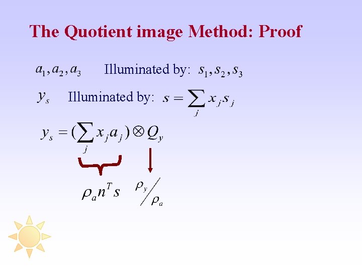 The Quotient image Method: Proof Illuminated by: 