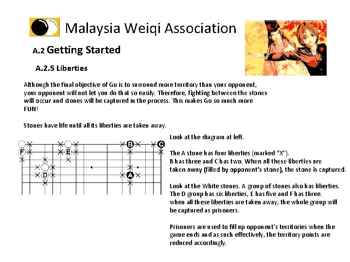 Malaysia Weiqi Association A. 2 Getting Started A. 2. 5 Liberties Although the final