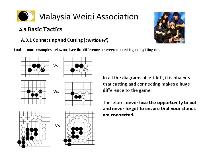 Malaysia Weiqi Association A. 3 Basic Tactics A. 3. 1 Connecting and Cutting (continued)