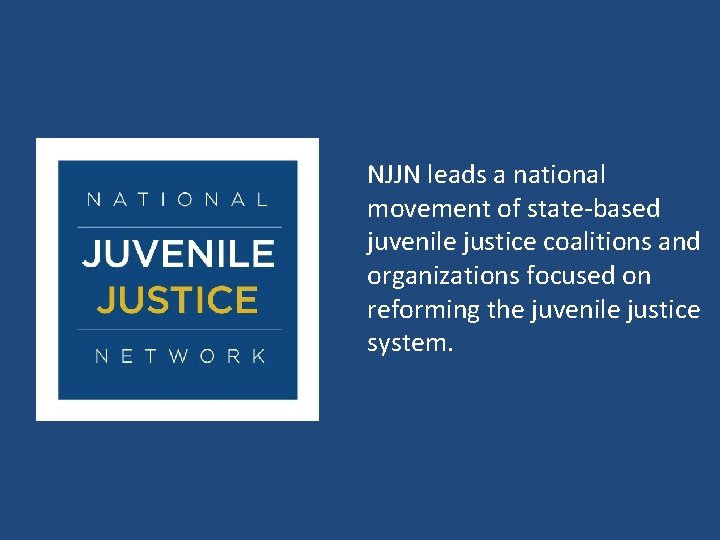 NJJN leads a national movement of state-based juvenile justice coalitions and organizations focused on