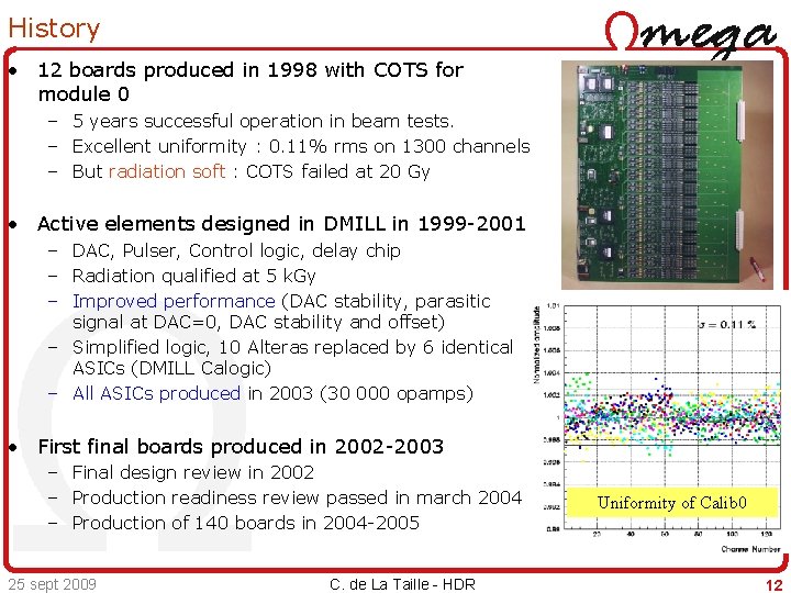 History • 12 boards produced in 1998 with COTS for module 0 – 5