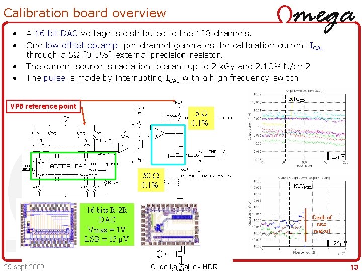 Calibration board overview • • A 16 bit DAC voltage is distributed to the