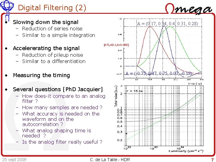 Digital Filtering (2) • Slowing down the signal A = (0. 17, 0. 34,