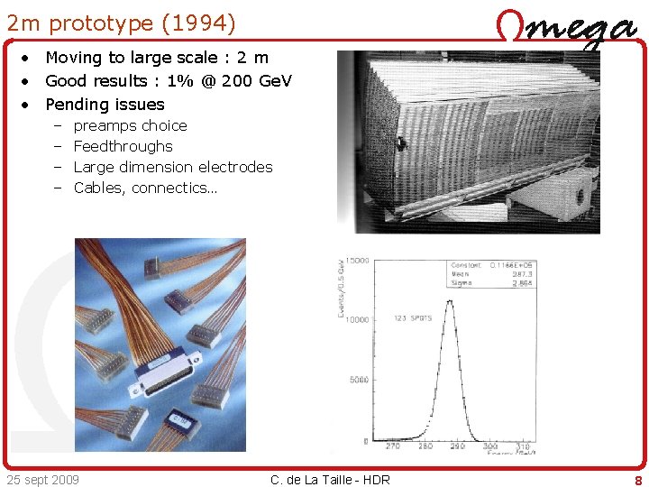 2 m prototype (1994) • Moving to large scale : 2 m • Good