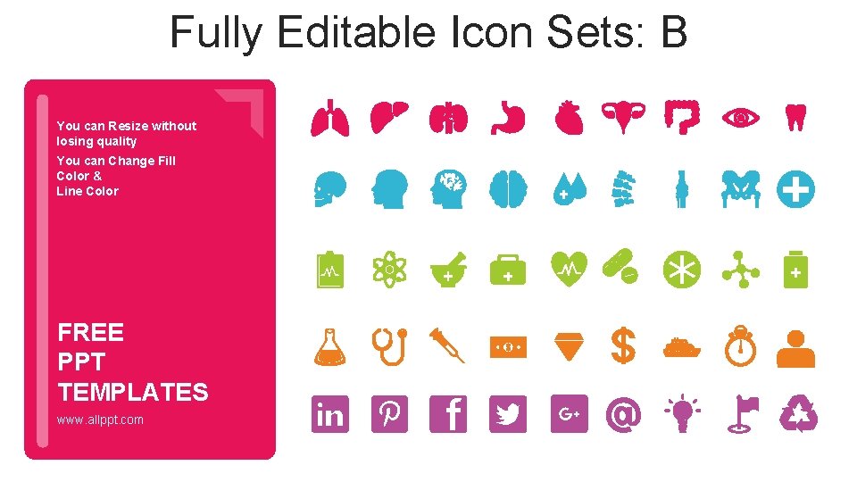 Fully Editable Icon Sets: B You can Resize without losing quality You can Change