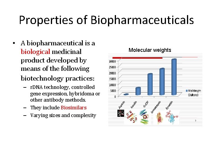 Properties of Biopharmaceuticals • A biopharmaceutical is a biological medicinal product developed by means